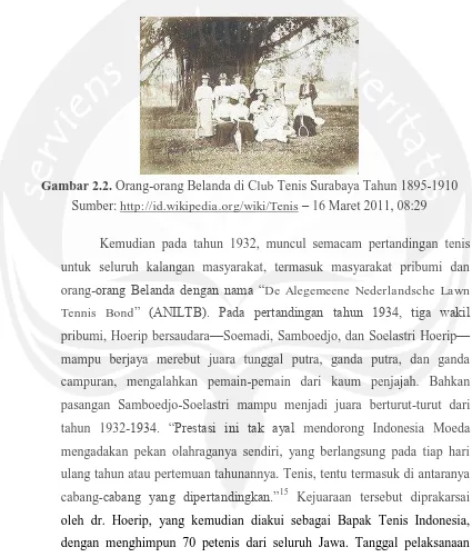 Gambar 2.2.  Orang-orang Belanda di Club Tenis Surabaya Tahun 1895-1910 