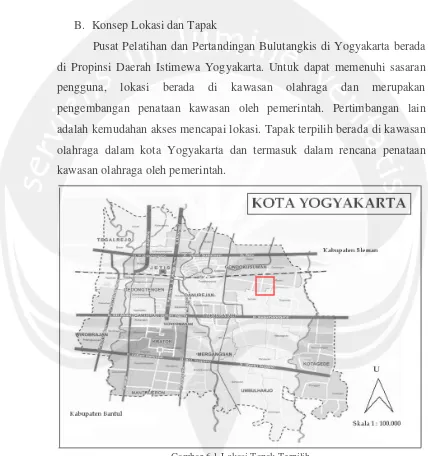 Gambar 6.1 Lokasi Tapak Terpilih Sumber: http://google.com/peta_jogja 