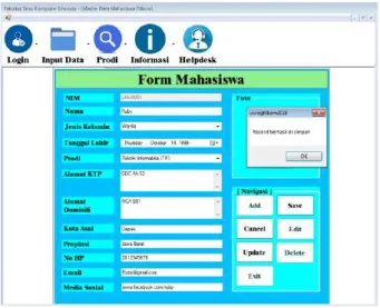 Gambar 5. Tampilan Menu Search Record 