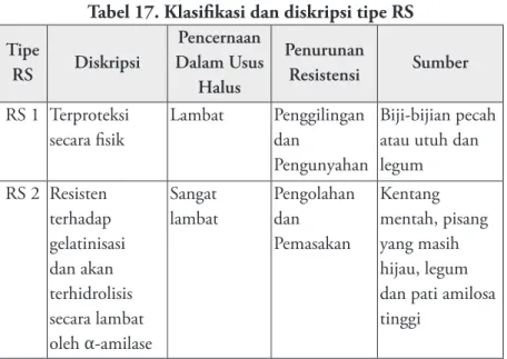 Tabel 17. Klasifikasi dan diskripsi tipe RS Tipe 