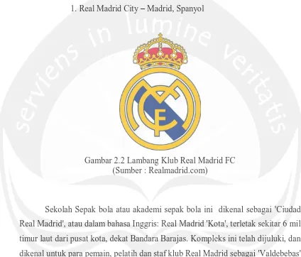 Gambar 2.2 Lambang Klub Real Madrid FC (Sumber : Realmadrid.com) 