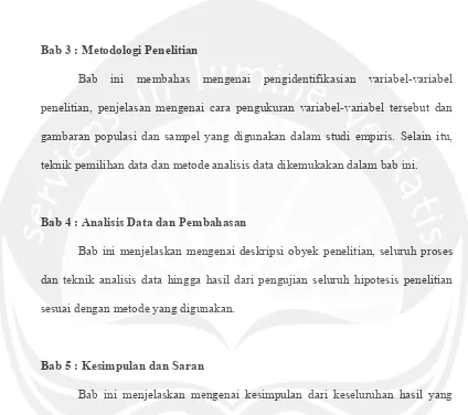 gambaran populasi dan sampel yang digunakan dalam studi empiris. Selain itu, 