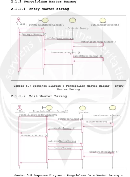 Gambar 5.7 Sequence Diagram : Pengelolaan Master Barang – Entry Master Barang 