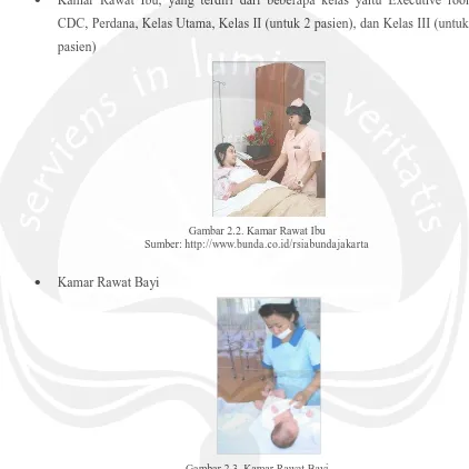 Gambar 2.2. Kamar Rawat Ibu http://www.bunda.co.id/rsiabundajakarta