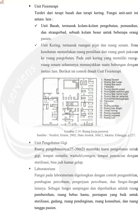 Gambar 2.19. Ruang kerja perawat Sumber : Neufert, Ernest, 2002, Data Arsitek, Jilid 2, Jakarta: Erlangga, p.227