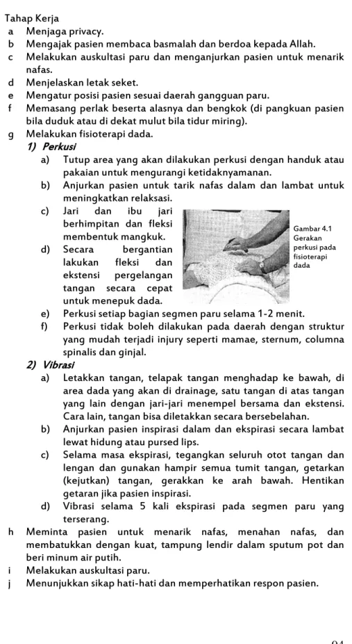 Gambar 4.1  Gerakan  perkusi pada  fisioterapi  dada 
