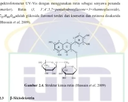 Gambar 2.4. Struktur kimia rutin (Hussain et al, 2009) 
