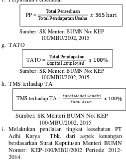 Tabel 4 Kategori Tingkat Kesehatan BUMN Berdasarkan SK Menteri BUMN No: Kep-100MBU/2002 