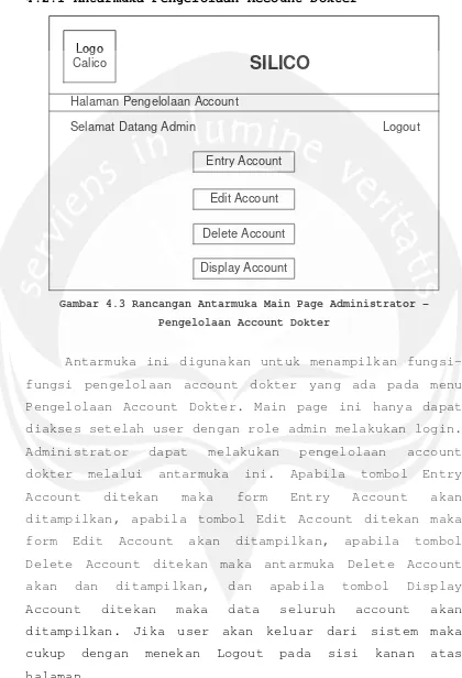 Gambar 4.3 Rancangan Antarmuka Main Page Administrator – 