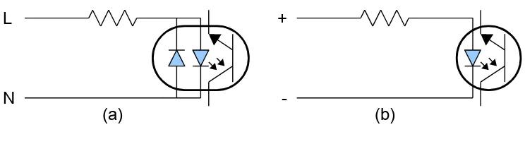 Gambar 3.2Rangkaian input PLC menggunakan penggandeng optik 