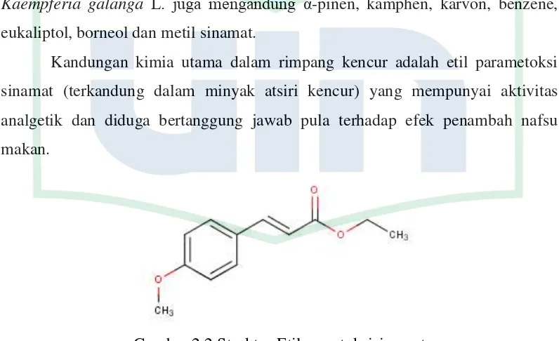 Gambar 2.2 Struktur Etil p-metoksisinamat 
