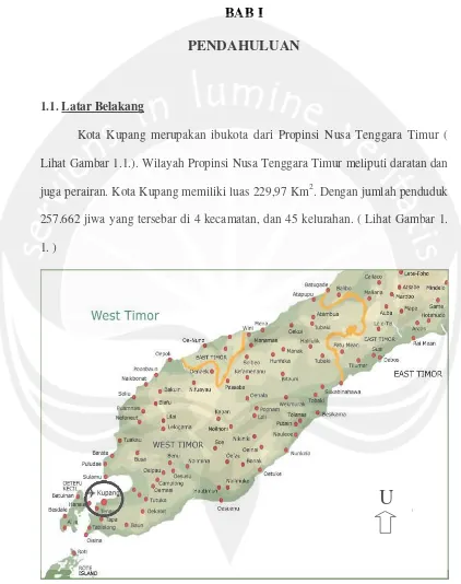 Gambar 1.1. Gambar Peta Pulau Timor 