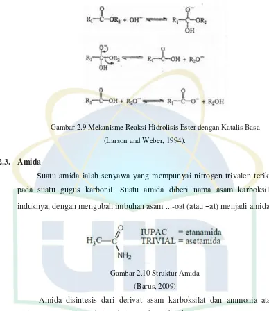 Gambar 2.9 Mekanisme Reaksi Hidrolisis Ester dengan Katalis Basa 
