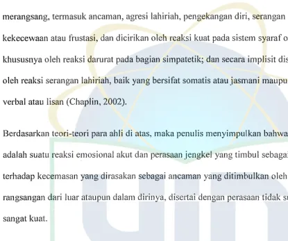 Tabel 2.1. Rentang Rcspon Kemarahan 