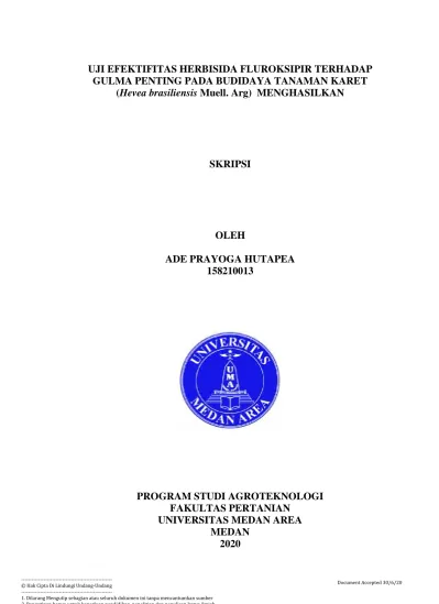 UJI EFEKTIFITAS HERBISIDA FLUROKSIPIR TERHADAP GULMA PENTING PADA ...