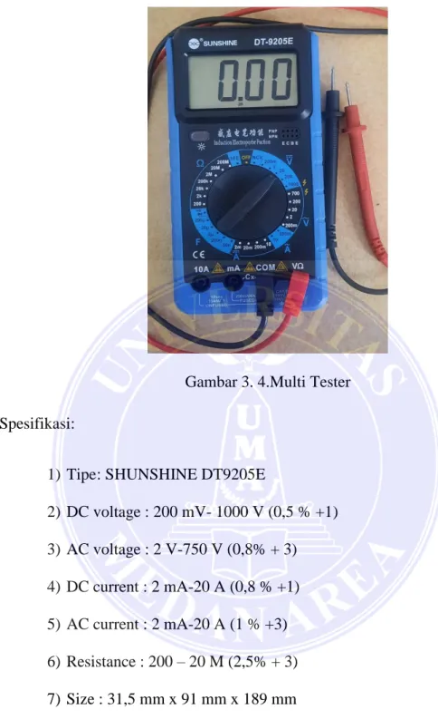Gambar 3. 4.Multi Tester  Spesifikasi: 