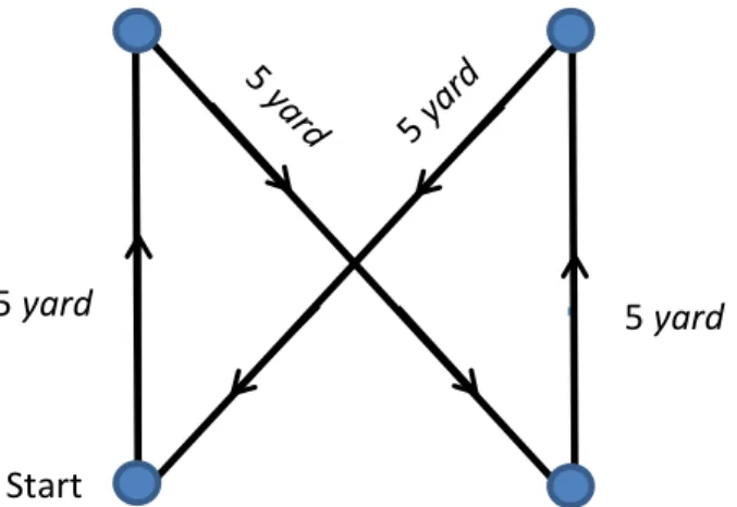 Gambar 4 Pola Latihan X-Pattern Multi-Skill  Sumber: Lee E. Brwon (2000:92) 