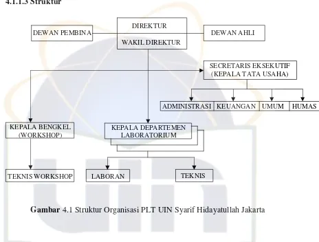 Gambar 4.1 Struktur Organisasi PLT UIN Syarif Hidayatullah Jakarta 