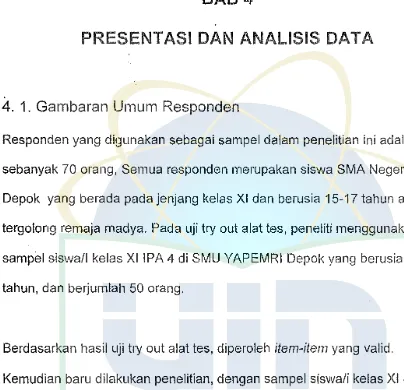 Tabel 4.1 Gambaran umum responden berdasarkan usia 