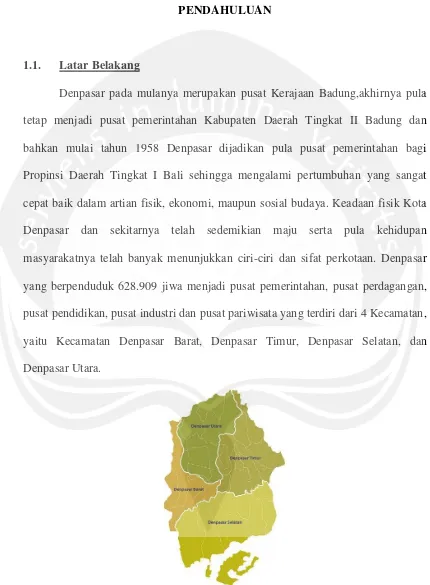Gambar 1.1. Peta Kota Denpasar 