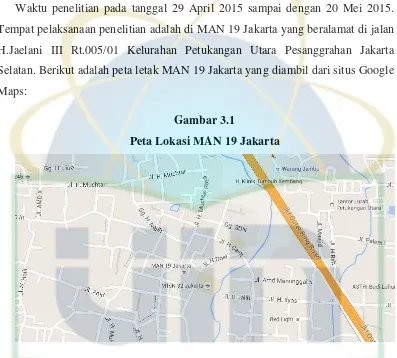 Gambar 3.1 Peta Lokasi MAN 19 Jakarta 