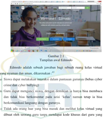 Gambar 2.1 Tampilan awal Edmodo 