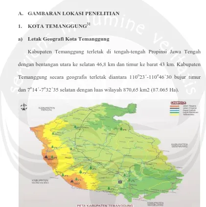 Gambar 2.1: Peta Kota Temanggung, sumber:  http://www.temanggungkab.go.id/, diakses tanggal 09 Oktober 2010, pukul 18.00  