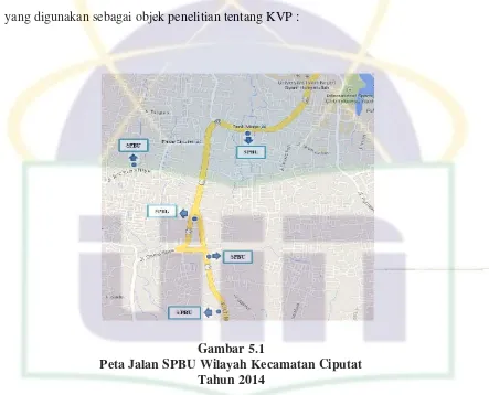 Gambar 5.1 Peta Jalan SPBU Wilayah Kecamatan Ciputat 