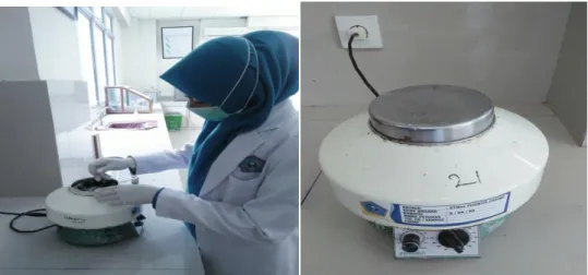 Gambar proses sentrifugasi sampel 