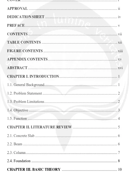 TABLE CONTENTS .................................................................................