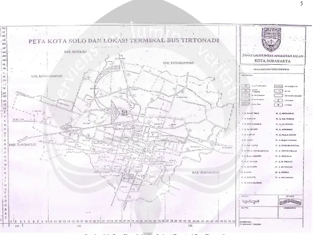 Gambar 1.1. Peta Kota Solo dan Lokasi Terminal Bus Tirtonadi 