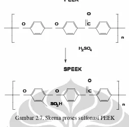 Gambar 2.7. Skema proses sulfonasi PEEK  