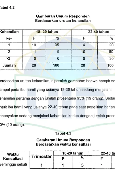 Tabel 4.2 Gambaran Umum Responden 