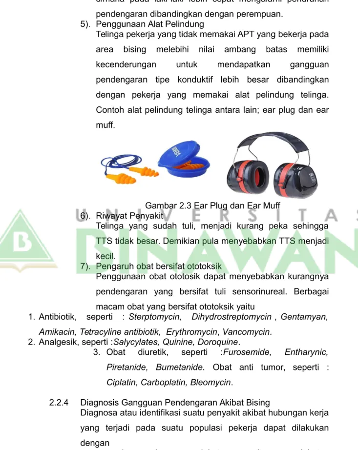 Gambar 2.3 Ear Plug dan Ear Muff 6).  Riwayat Penyakit