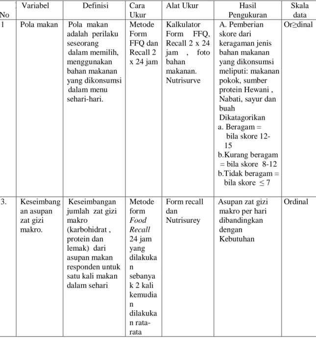 Tabel 4.1.  Definisi Operasional Variabel  N