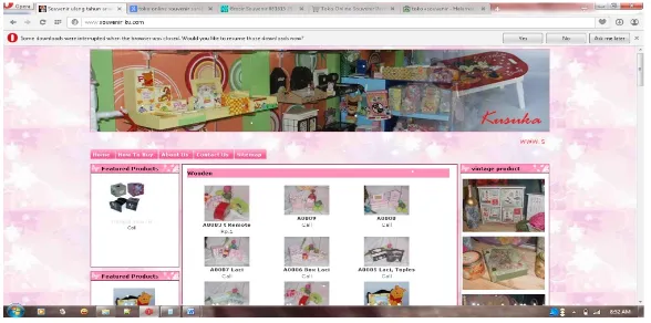 Gambar Tampilan website Toko Online Souvenir-ku