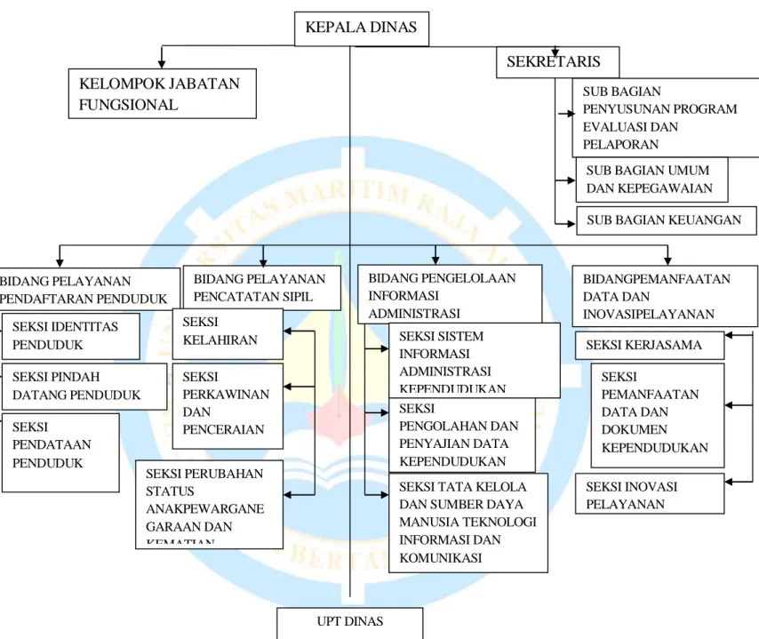 Gambar 4.3 Struktur Organisasi Dinas Kependudukan dan Pencatatan  Sipil Kota Tanjungpinang 