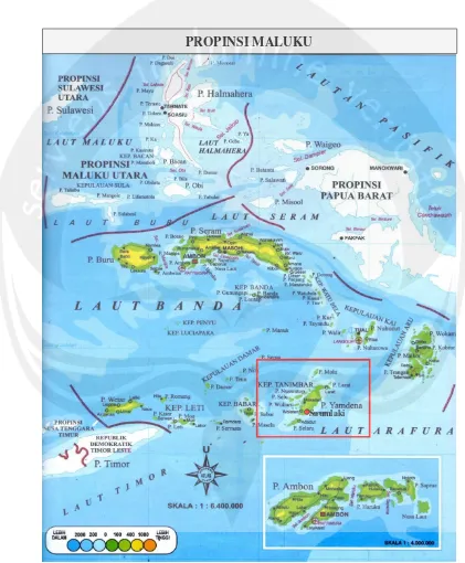Gambar 1.6. Letak Kota Saumlaki dalam Propinsi Maluku