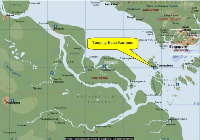 Gambar 1.1  Peta Lokasi Pelabuhan Tanjung Balai Karimun 