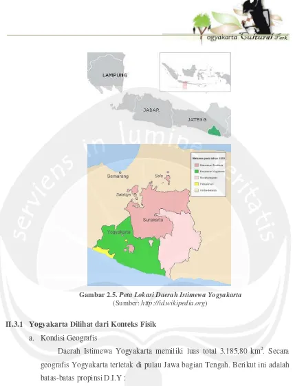 Gambar 2.5. Peta Lokasi Daerah Istimewa Yogyakarta 