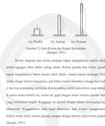 Gambar 2.3 Jenis Kolom dan Ragam Keruntuhan  (Spiegel, 1991)  