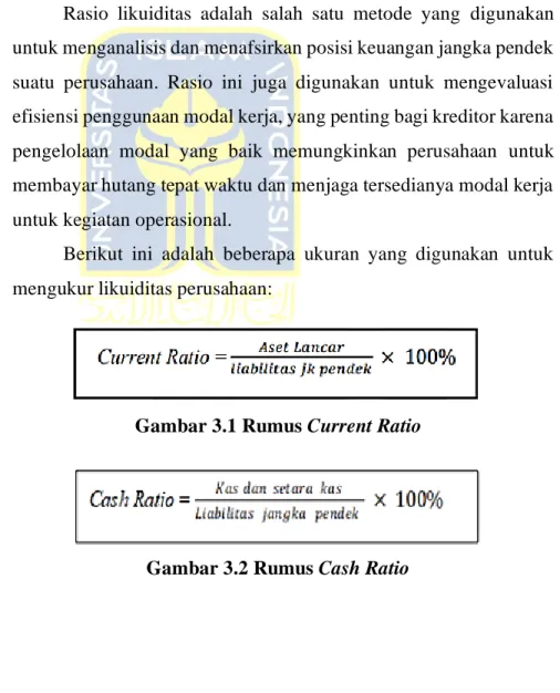 Gambar 3.1 Rumus Current Ratio 