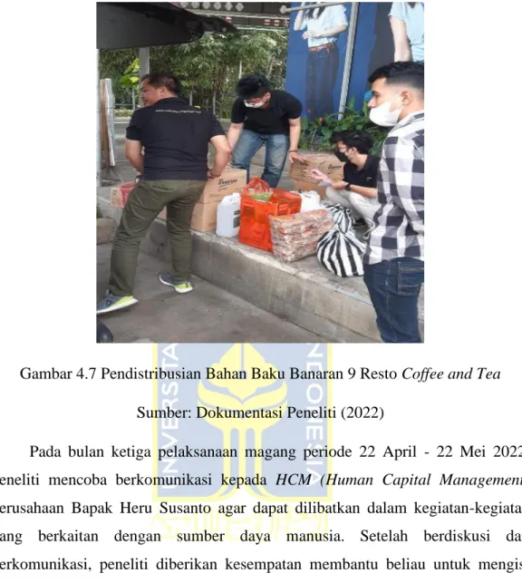 Gambar 4.7 Pendistribusian Bahan Baku Banaran 9 Resto Coffee and Tea  Sumber: Dokumentasi Peneliti (2022) 