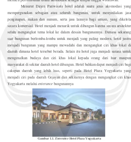 Gambar 1.1. Enterance Hotel Plaza Yogyakarta 