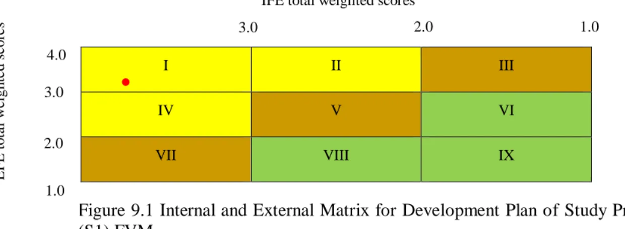 Figure 9.1 Internal and External Matrix for Development Plan of  Study Program  (S1) FVM 