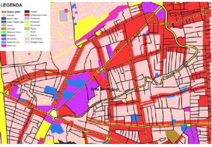 Gambar 5.10: Peta Kecamatan Semarang Tengah (Analisis, 2019)  Intelligibility  menunjukkan  tingkat  korelasi  antara  pengukuran  skala  lokal  (konektivitas)  dengan  pengukuran  skala  global  (integritas),  menjadikan  nilai  intelligibility  sebagai  