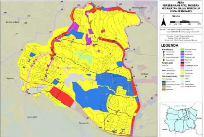 Gambar 4.8: Peta Persebaran Ritel Modern di Kecamatan Gajahmungkur  (Analisis Peneliti, 2019) 