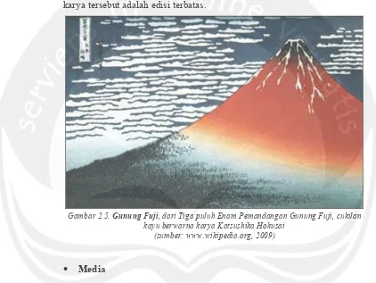 Gambar 2.5. Gunung Fuji, dari Tiga puluh Enam Pemandangan Gunung Fuji, cukilan 