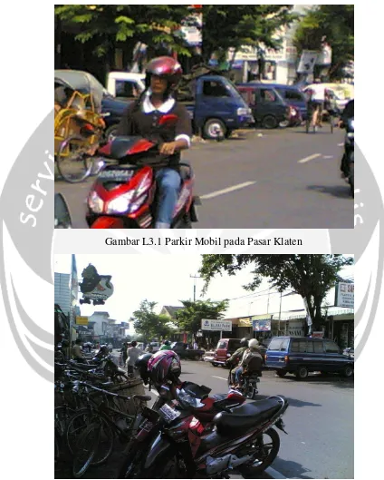 Gambar L3.1 Parkir Mobil pada Pasar Klaten 