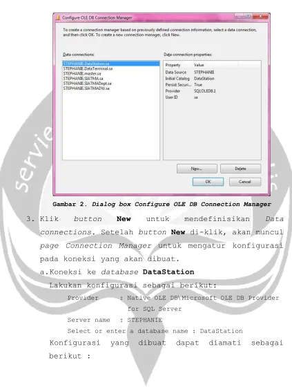 Gambar 2. Dialog box Configure OLE DB Connection Manager 